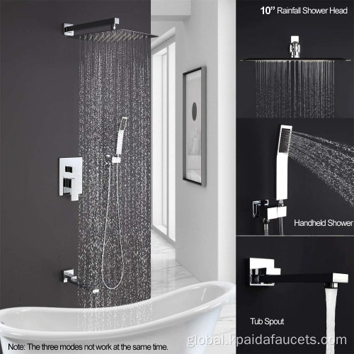 Luxurious Wall Mount Ceiling Shower Set Bathroom European Shower Faucet Concealed 3 Way Shower Mixer Luxury Wall Mount Ceiling Shower Set Supplier